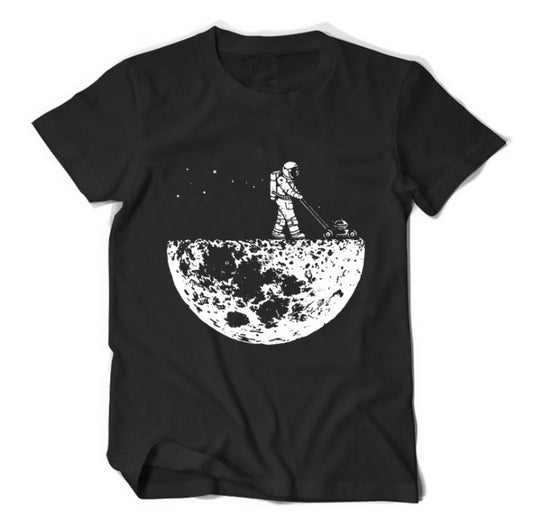 Men's Astronaut on Moon Printed Oversized T-Shirt