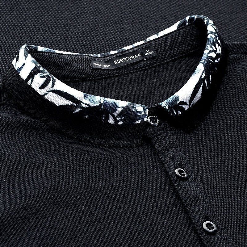 Men's Solid Slim Fit Polo T-Shirt collar
