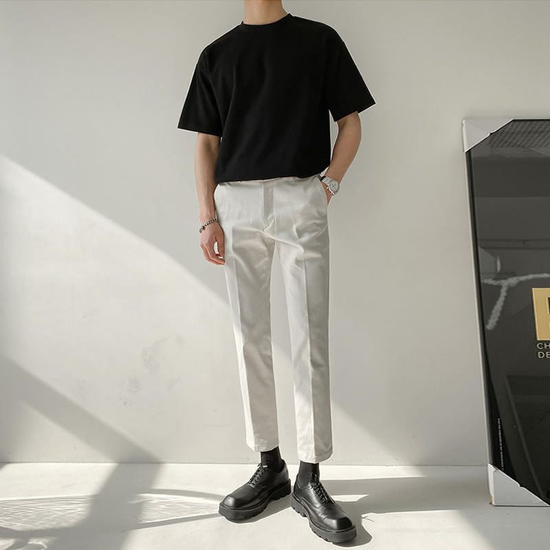 Men's Solid Casual Oversized T-Shirt frontside