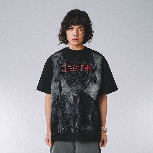 Men's Dark Warrior Printed Oversized T-Shirt frontside 1