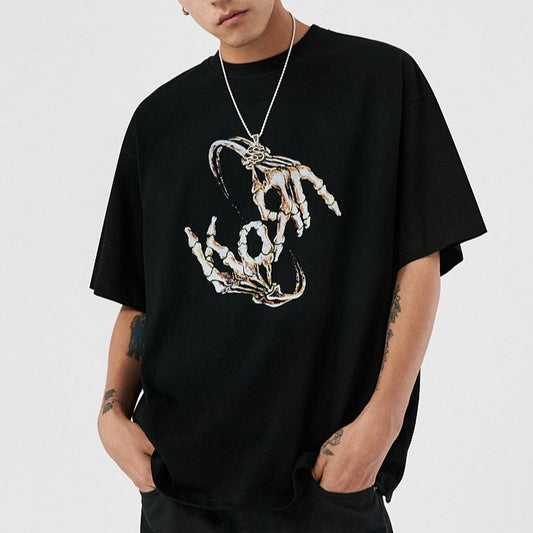 Antidote 69 Printed Oversized T-Shirt for Mens  frontside 