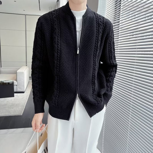 Designer Zipper Knitted Jacket For Men