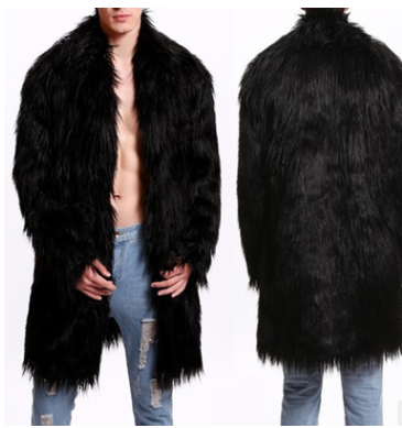 Men's Fur Doff Long Over Coat