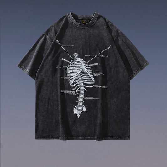 Men's Digital Printed Backbone Oversized T-Shirt frontside