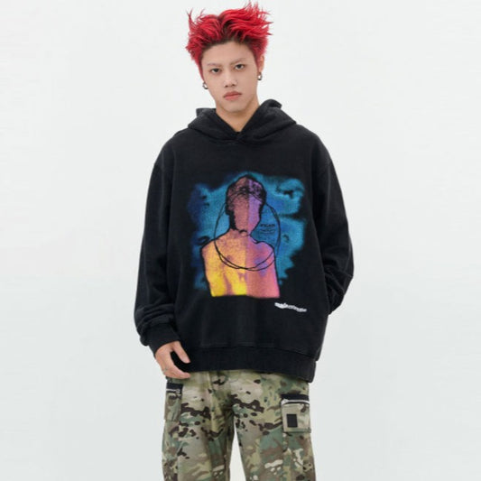 American Street Printed Oversized Hoodie for Mens with men 1