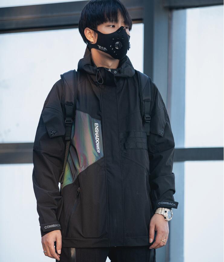Korean Style Oversized Solid Black Jacket frontside 1