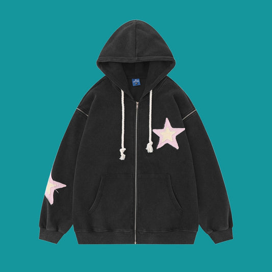 Mens Stars Embroidered Oversized Jacket