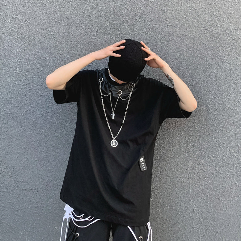 Street Fashion Solid Oversized T-Shirt with men 2