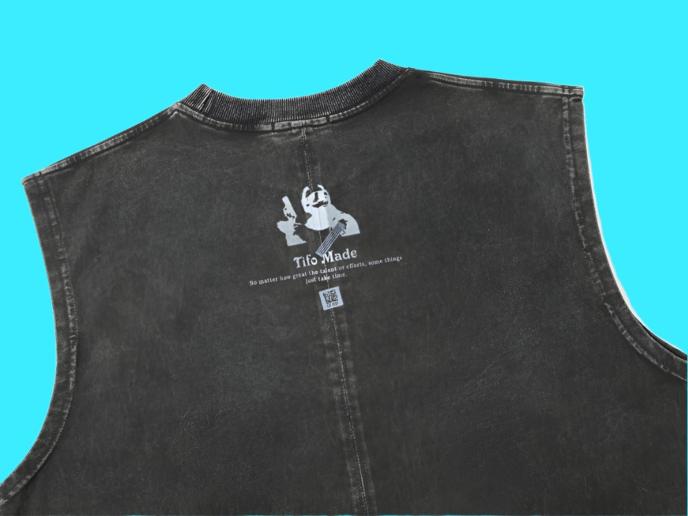 Suicide Boys Printed Oversized Vest backside collar