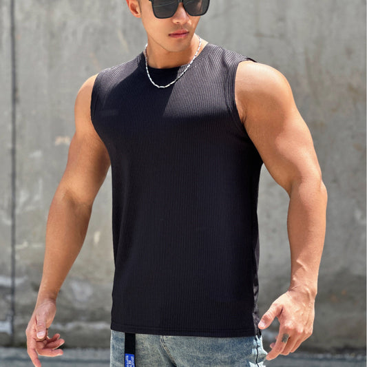 Mens Gym Quick Dry Sleeveless T-Shirt with men 1