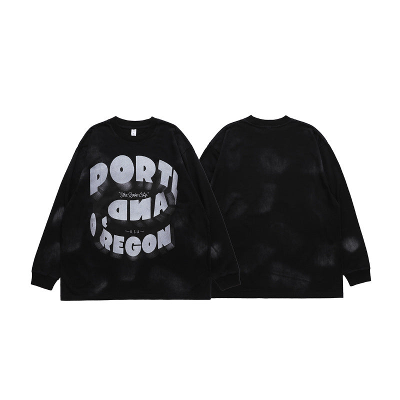 Pure Cotton Printed Oversized Sweatshirt front and back