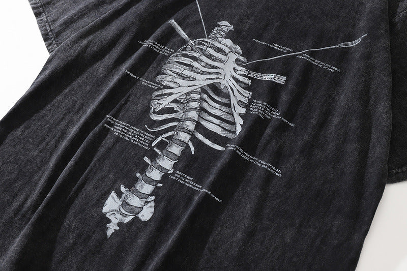 Men's Digital Printed Backbone Oversized T-Shirt print