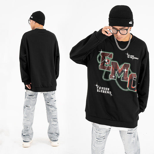 EMO Printed Oversized Sweatshirt front and back 