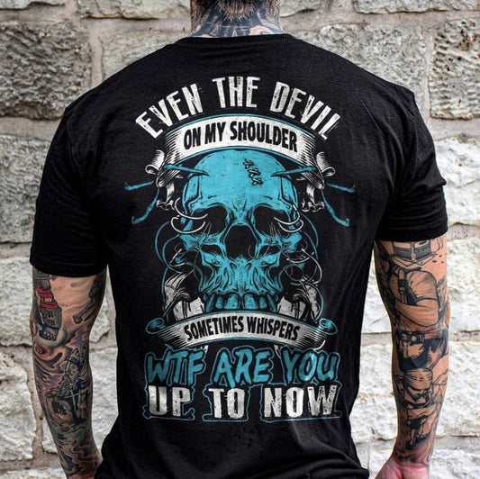 Devil on my Shoulder Printed Oversized T-Shirt
