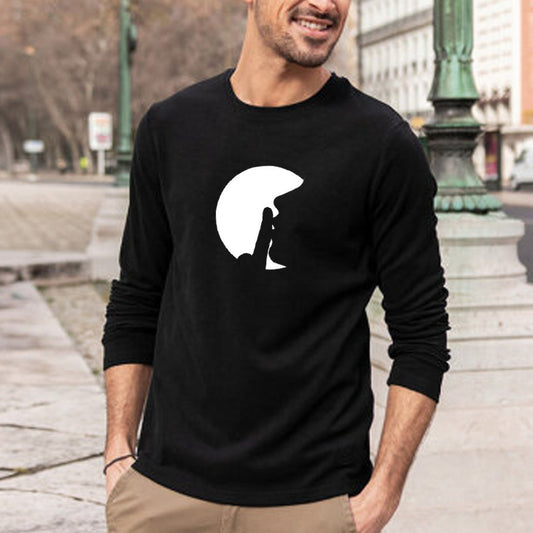 Men's Trendy Designer Printed Long Sleeves T-Shirt frontside with men 1 