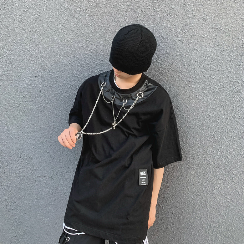 Street Fashion Solid Oversized T-Shirt with men 3