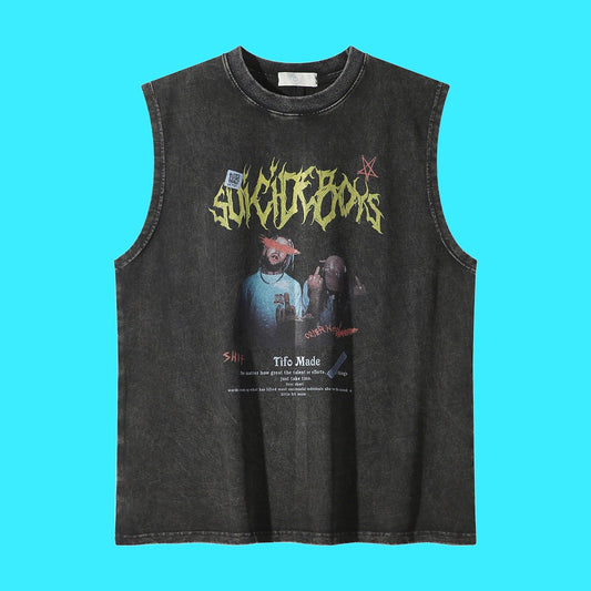 Suicide Boys Printed Oversized Vest frontside