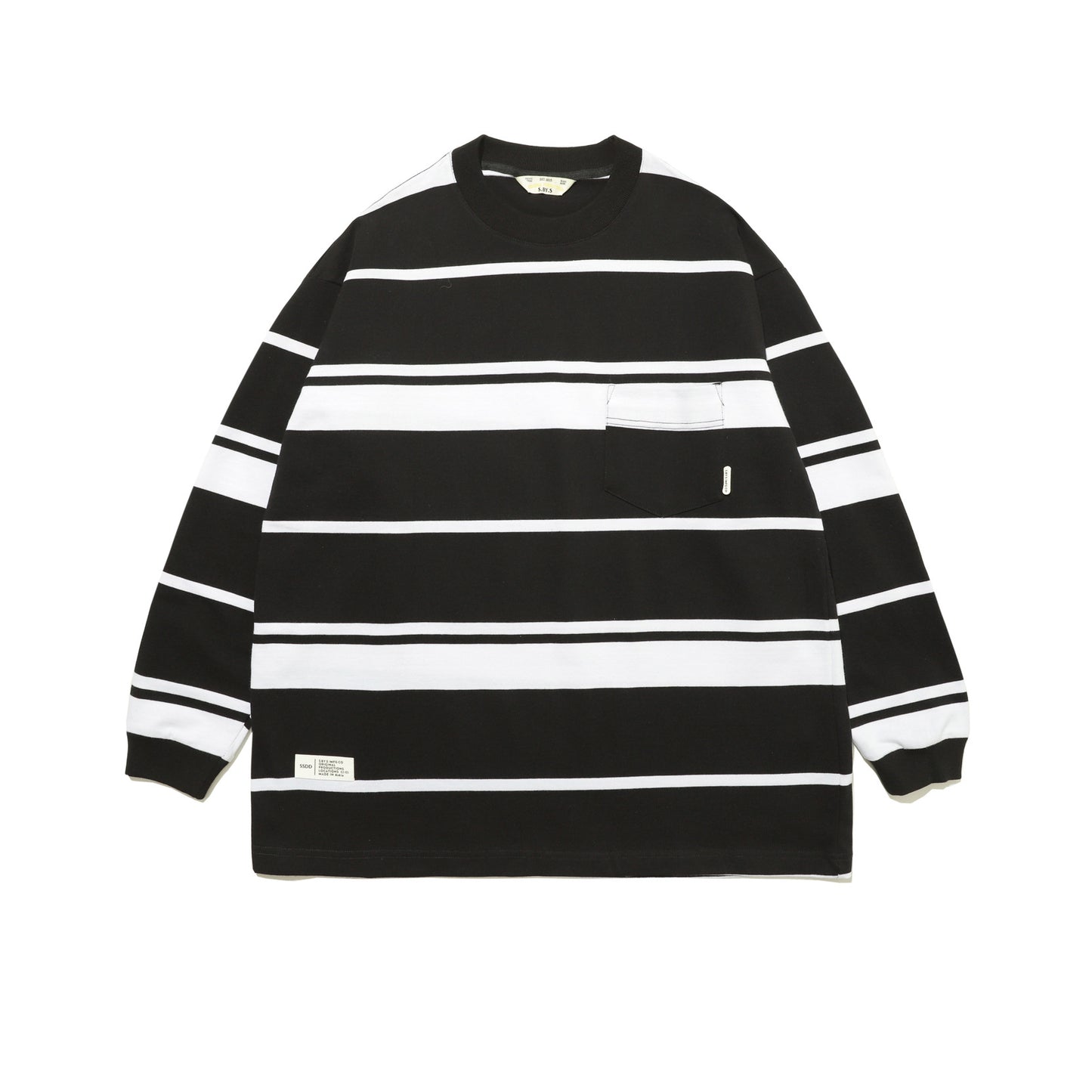 Black & White Striped Oversized Sweatshirt 
