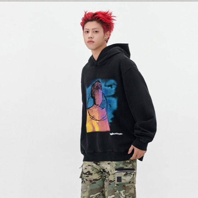 American Street Printed Oversized Hoodie for Mens with men 2