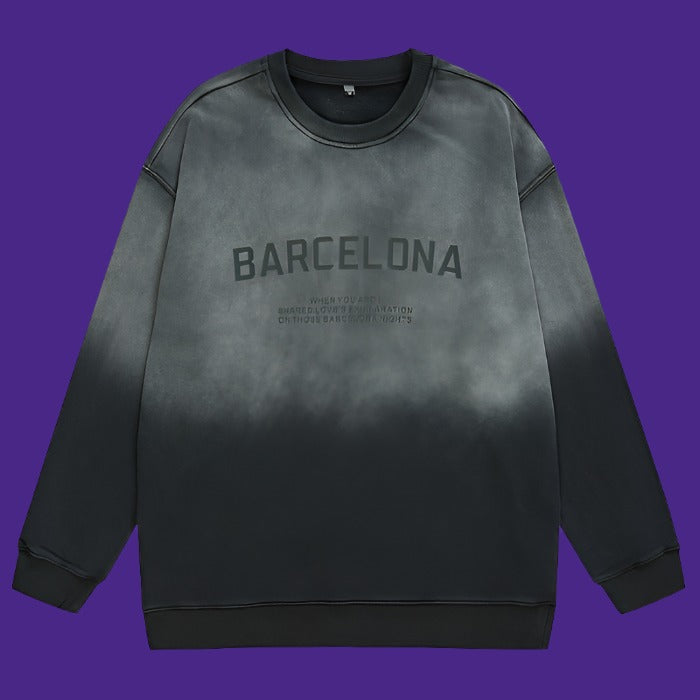 Mens Barcelona Printed Oversized Sweatshirt