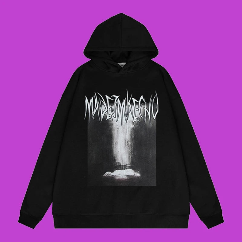 Abstract Printed Oversized Hoodie for Men [black hoodie mens and essential black hoodies]