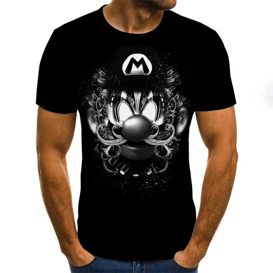 Mario Printed Slim Fit T-Shirt [black graphic tees, custom t shirts, graphic tees, custom t shirts and oversized t shirt]