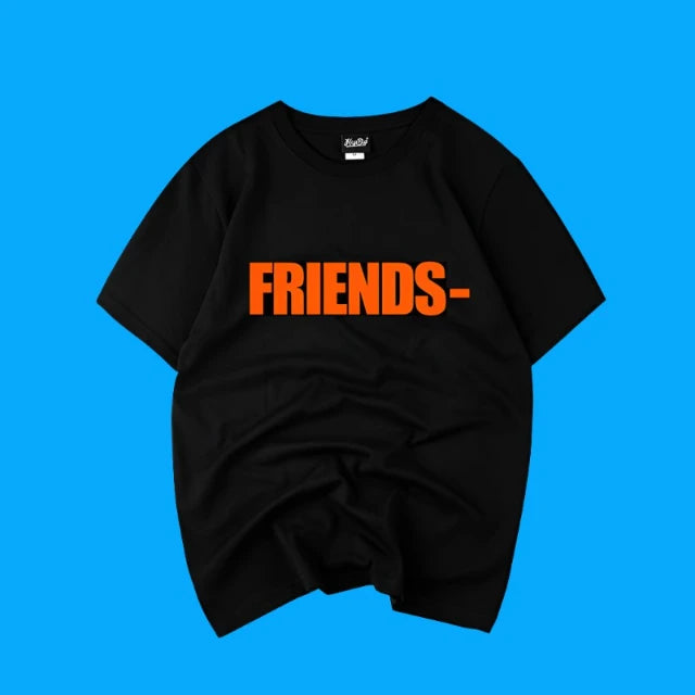 Mens Friends-A Printed Oversized T-Shirt [black graphic tees, custom t shirts, graphic tees, custom tee shirts, t shirt outlet and oversized t shirt] frontside 