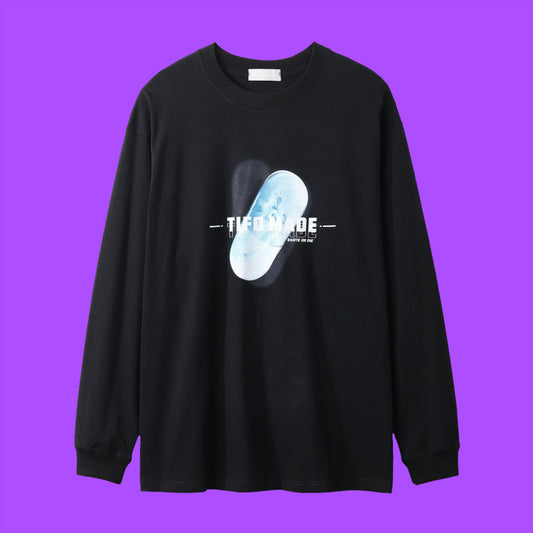 Tefo Made Printed Oversized Sweatshirt for Mens [black on black sweatshirt, sweatshirt men black, black sweatshirt and oversized sweatshirt] frontside 