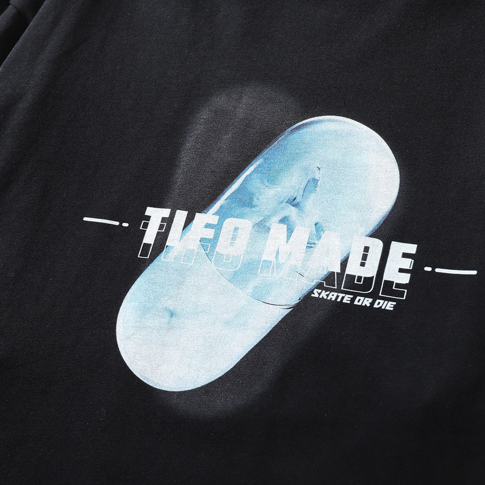 Tefo Made Printed Oversized Sweatshirt for Mens [black on black sweatshirt, sweatshirt men black, black sweatshirt and oversized sweatshirt] frontside print