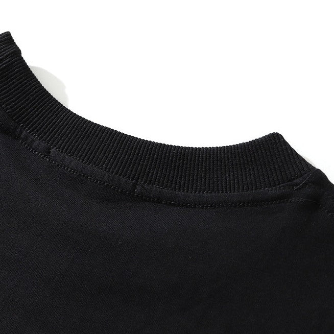 Tefo Made Printed Oversized Sweatshirt for Mens [black on black sweatshirt, sweatshirt men black, black sweatshirt and oversized sweatshirt] neck check