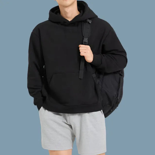 Terry Cotton Solid Sports Oversized Hoodie [black hoodie mens, custom hoodies, hoodies black friday and essential black hoodies]