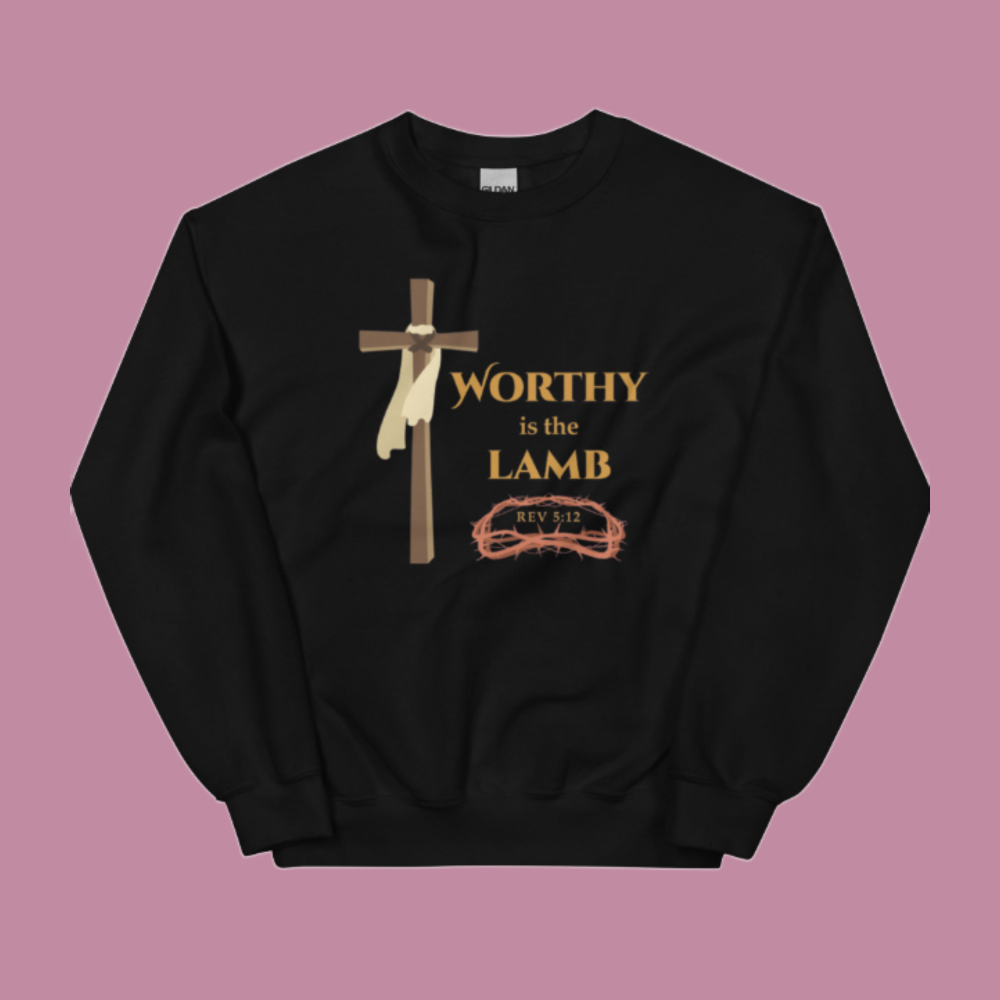 Worthy is the Lamb Printed Oversized Sweatshirt