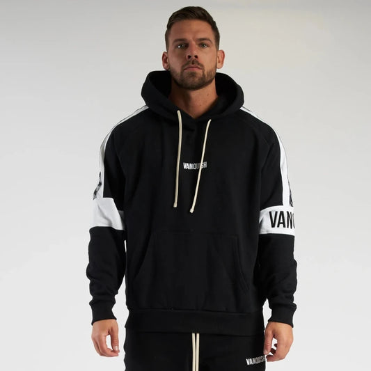 Vanquish Solid Oversized Hoodie for Mens [black hoodie mens and essential black hoodies] frontside 1