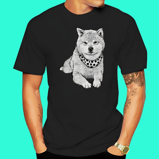 Mens Cute Dog Printed Oversized T-Shirt
