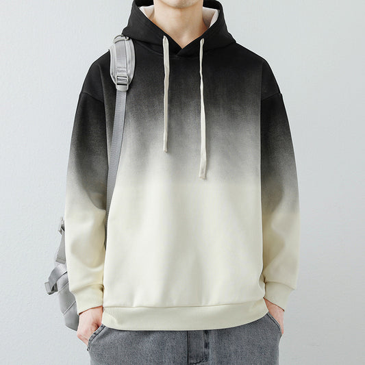 Black & White Gradient Oversized hoodie for Mens with men 1