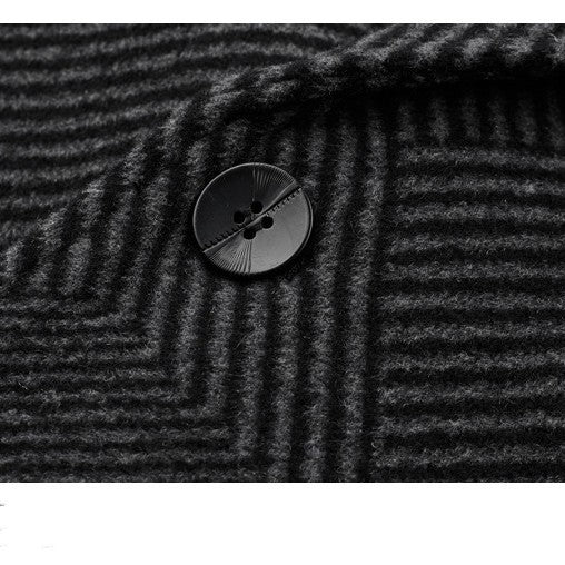 Men's British Cashmere Warm Woolen Coat button 