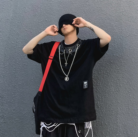 Street Fashion Solid Oversized T-Shirt with men 1