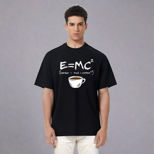 E=MC2 Printed Casual Oversized T-Shirt for Men's with men 