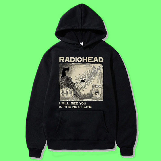 Vintage Radiohead Oversized Hoodies for Men's