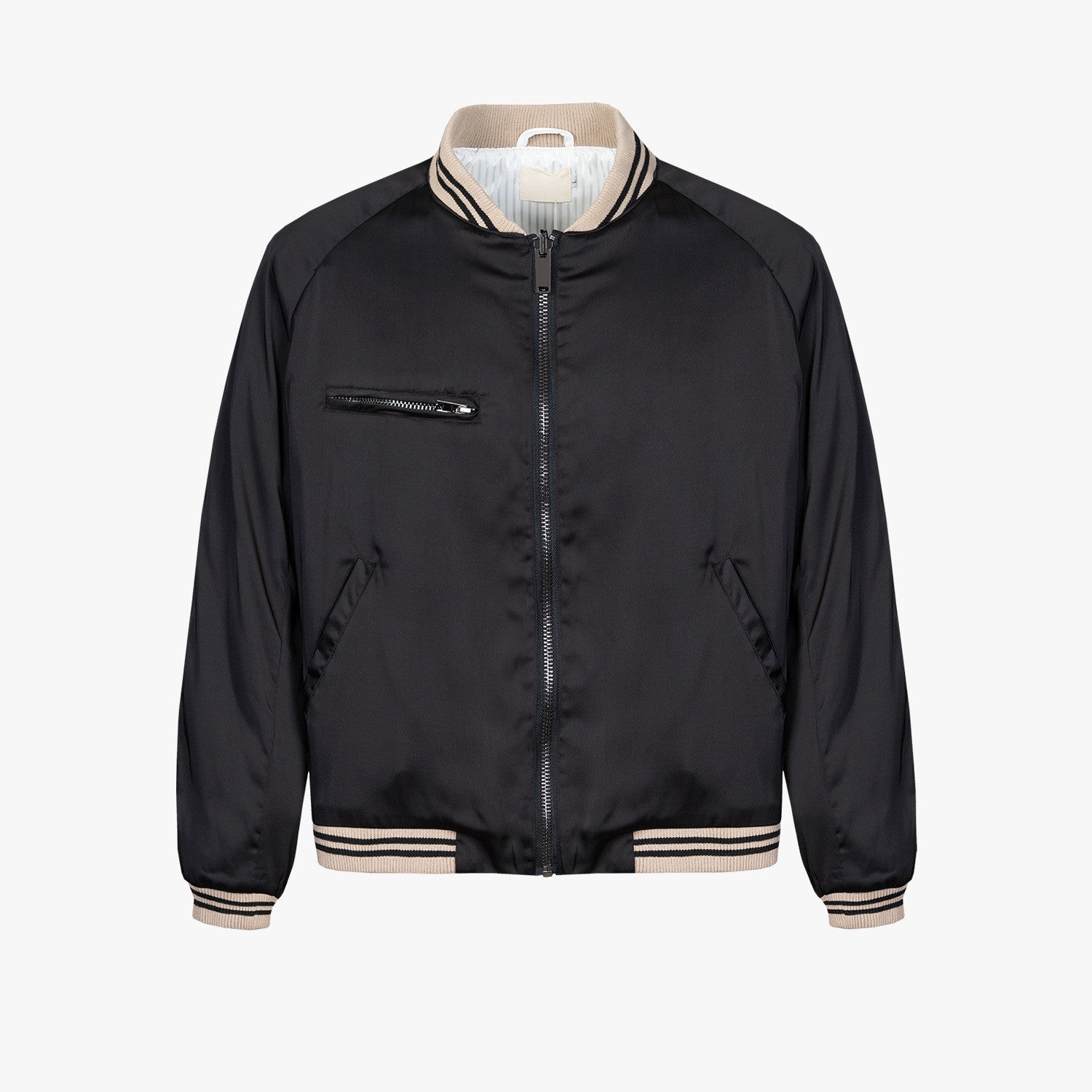 Black Silk Casual Bomber Jacket only product 