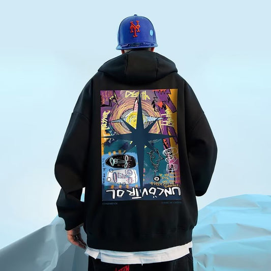Aesthetic Printed oversized hoodie backside