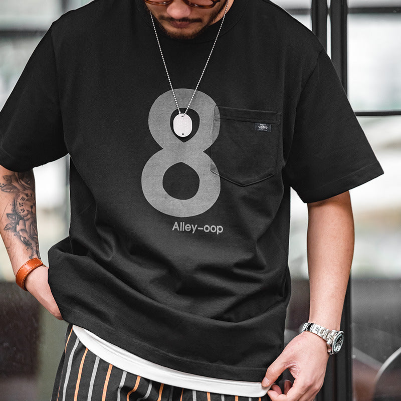 No 8 Digital Printed Oversized T-Shirt with men 1
