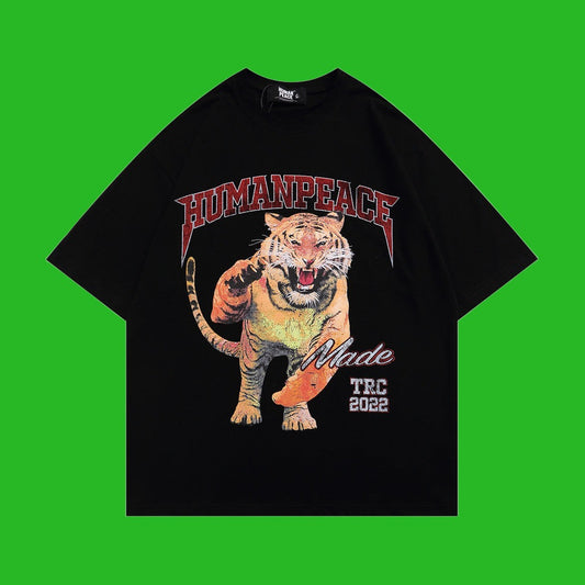 Mens Tiger Printed Oversized T-Shirt frontside