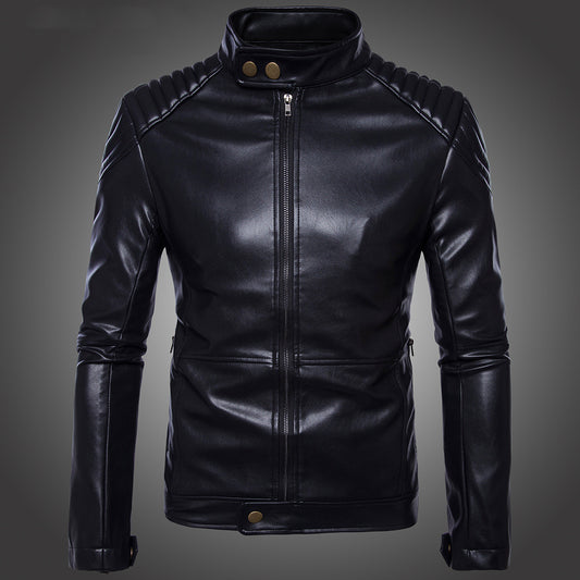 Men's Carli Moto Leather Black Jacket frontside