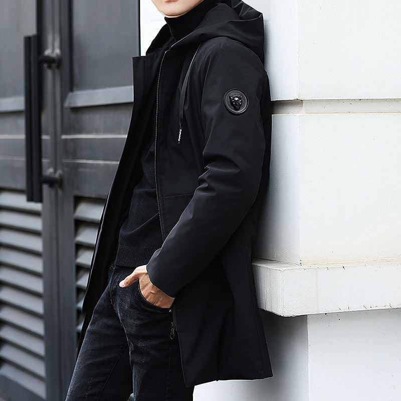 Men's Korean Style Long Jacket frontside 